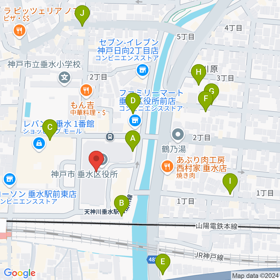 垂水区文化センター レバンテホール周辺の駐車場・コインパーキング一覧地図