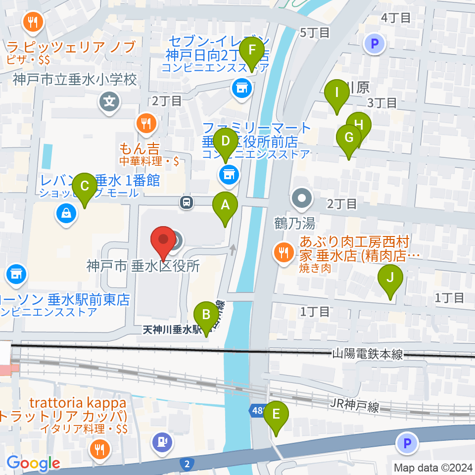 垂水区文化センター レバンテホール周辺の駐車場・コインパーキング一覧地図