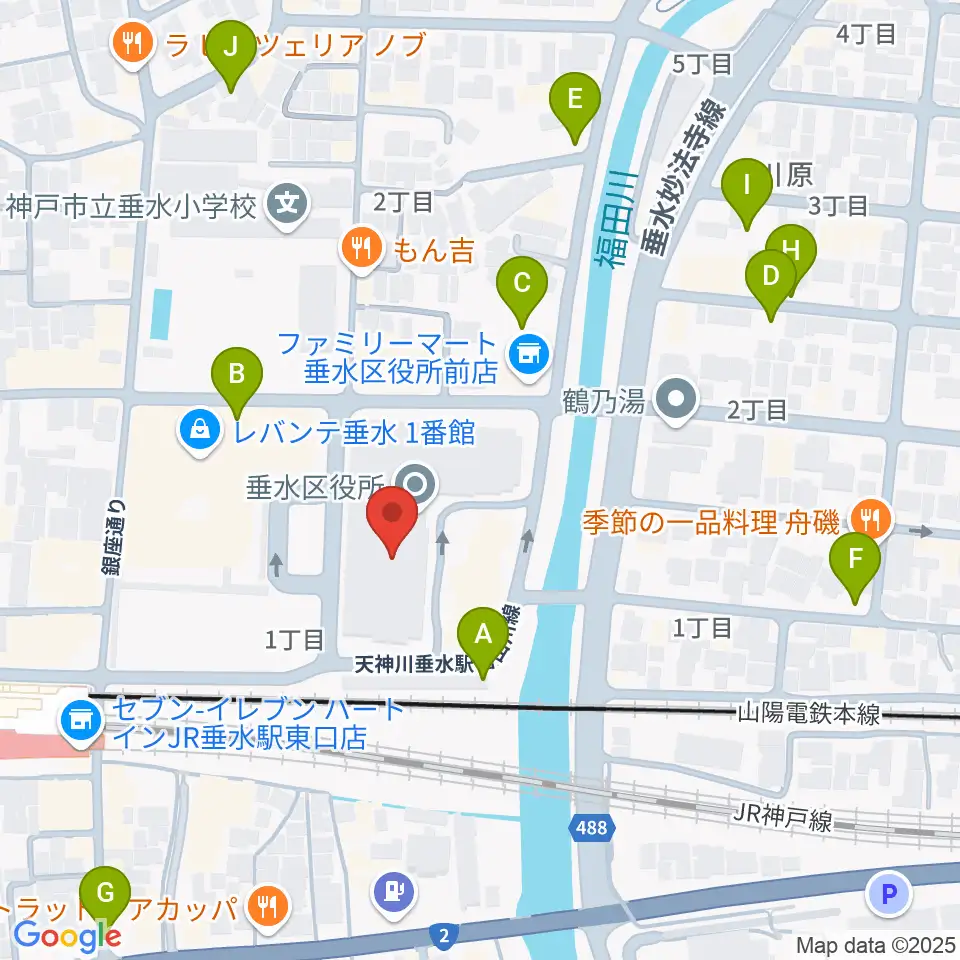垂水区文化センター レバンテホール周辺の駐車場・コインパーキング一覧地図