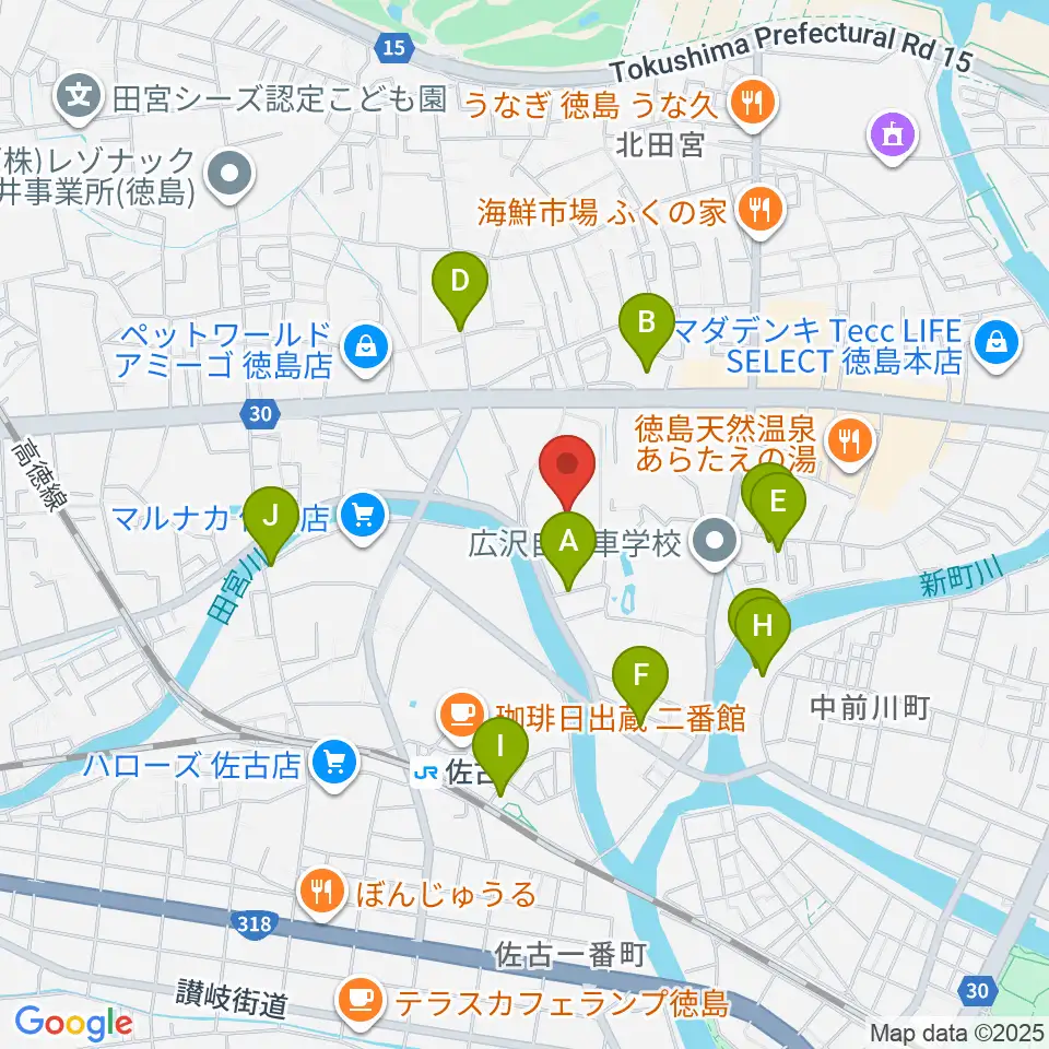 ワークスタッフ陸上競技場周辺の駐車場・コインパーキング一覧地図