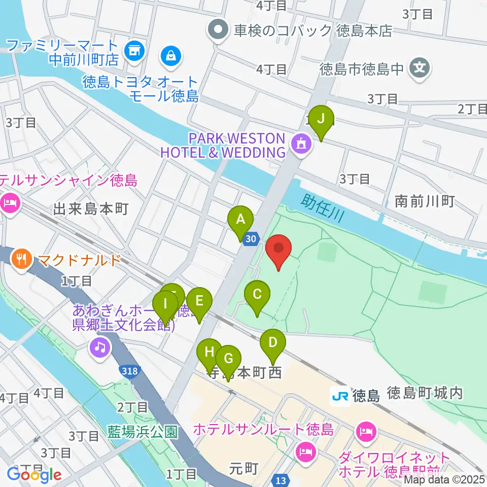 とくぎんトモニアリーナ周辺の駐車場・コインパーキング一覧地図