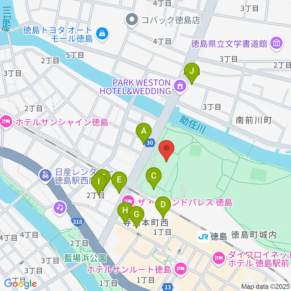とくぎんトモニアリーナ周辺の駐車場・コインパーキング一覧地図