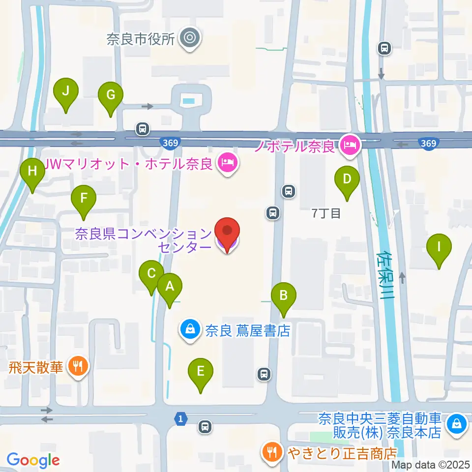 奈良県コンベンションセンター周辺の駐車場・コインパーキング一覧地図