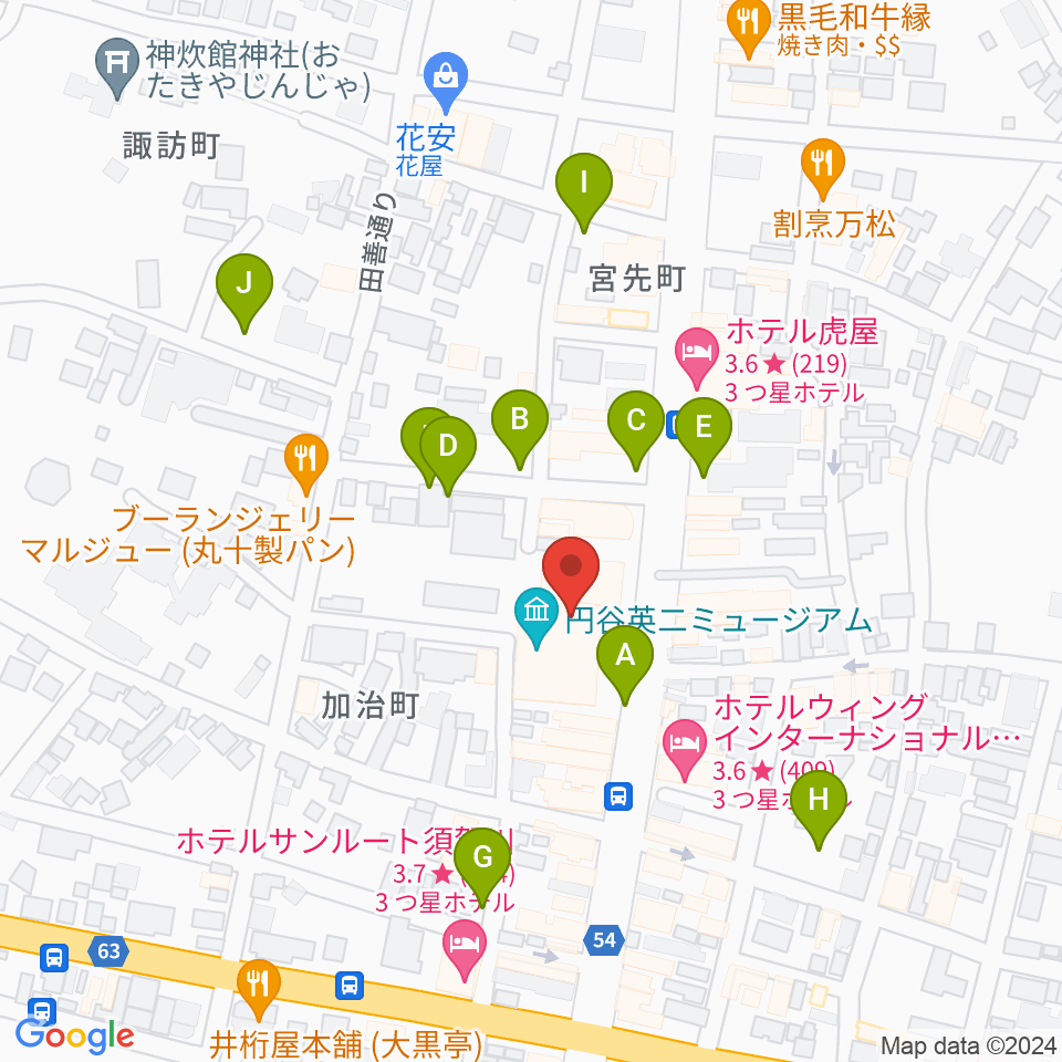 須賀川市民交流センターtette周辺の駐車場・コインパーキング一覧地図