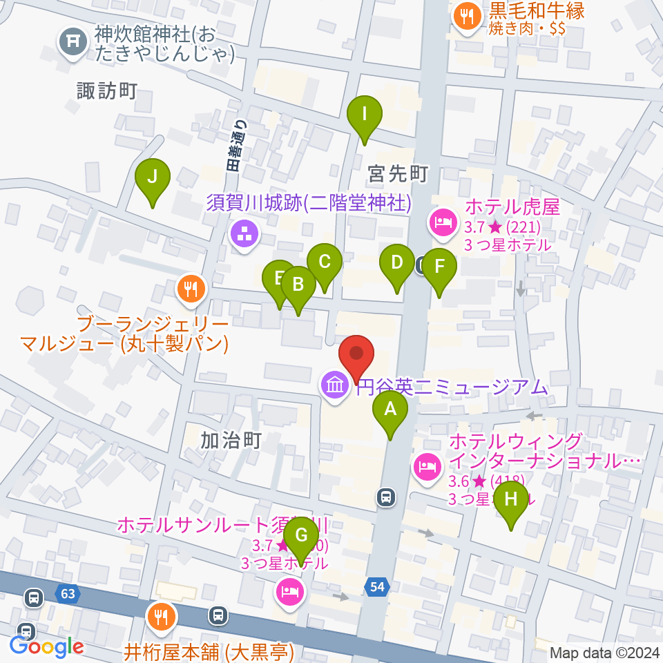 須賀川市民交流センターtette周辺の駐車場・コインパーキング一覧地図