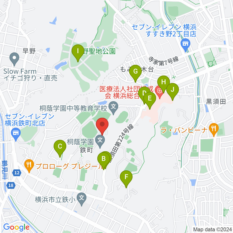 桐蔭学園シンフォニーホール周辺の駐車場・コインパーキング一覧地図