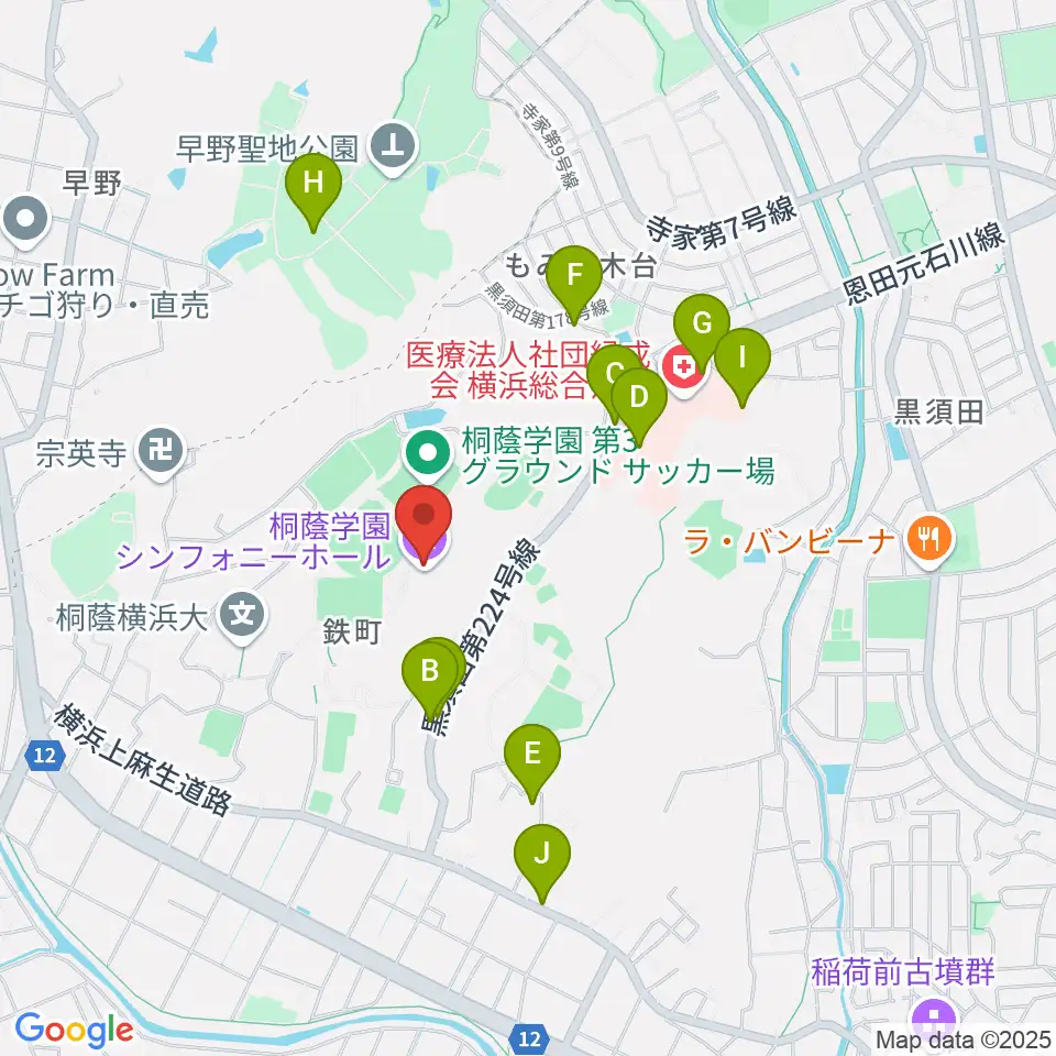 桐蔭学園シンフォニーホール周辺の駐車場・コインパーキング一覧地図