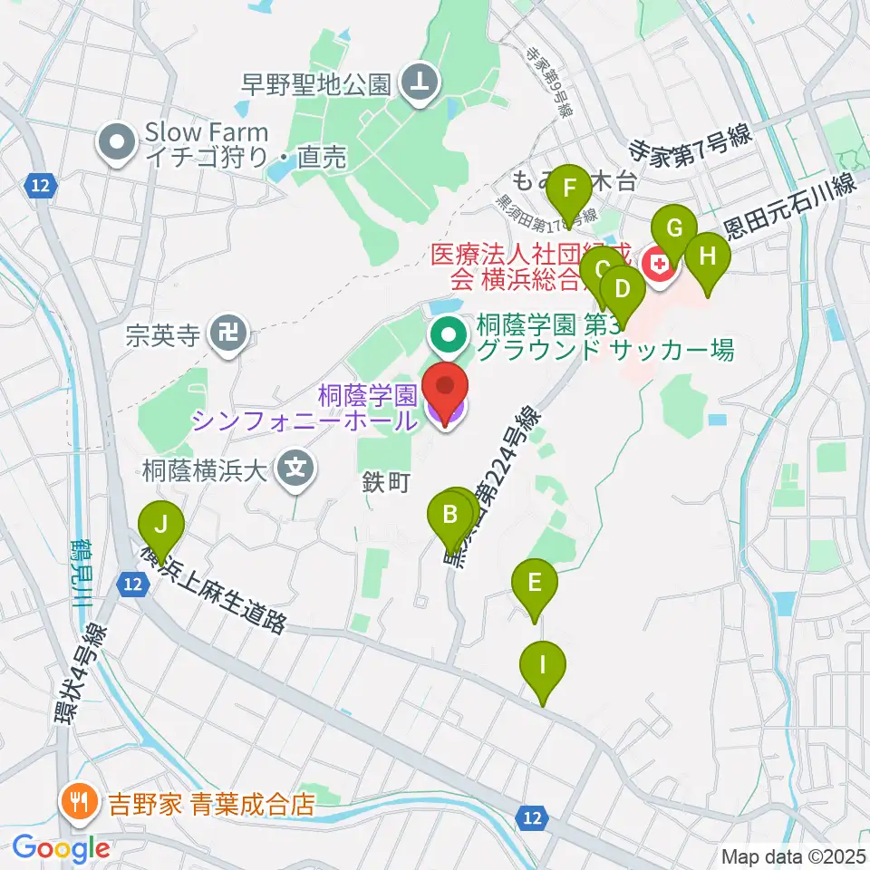 桐蔭学園シンフォニーホール周辺の駐車場・コインパーキング一覧地図