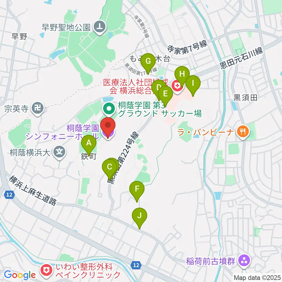 桐蔭学園シンフォニーホール周辺の駐車場・コインパーキング一覧地図