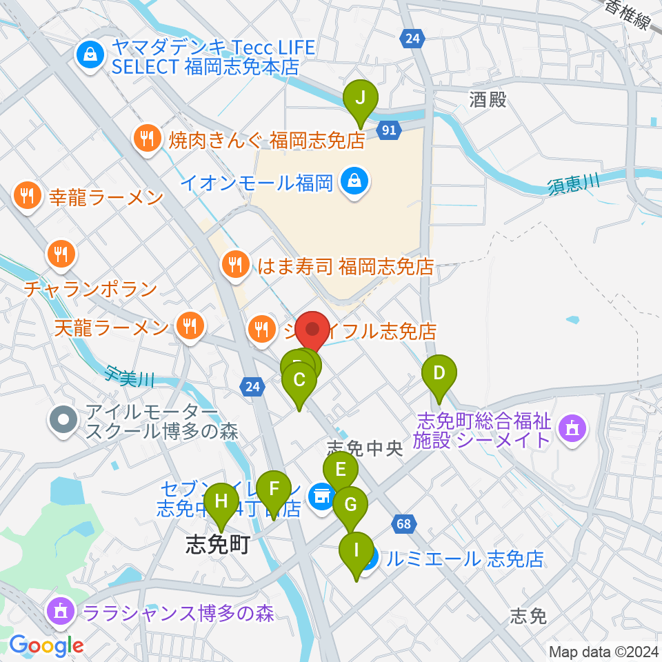 志免町立町民センター周辺の駐車場・コインパーキング一覧地図