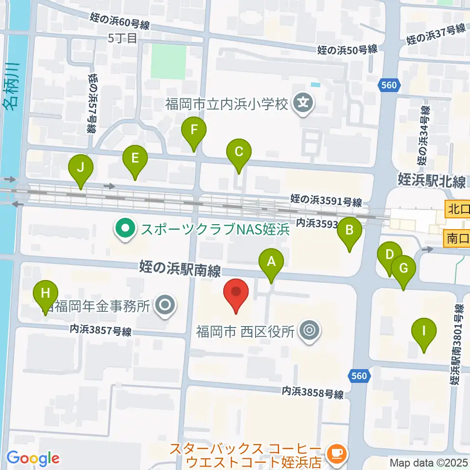 福岡市立西市民センター周辺の駐車場・コインパーキング一覧地図