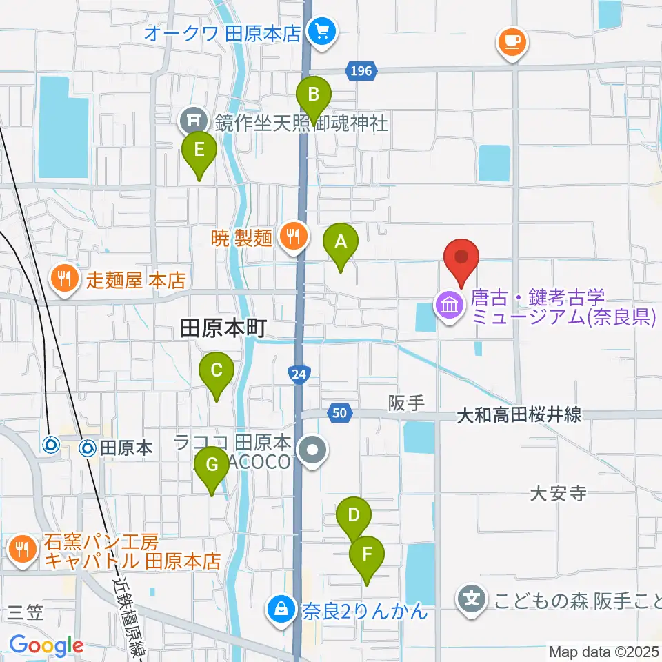 田原本青垣生涯学習センター 弥生の里ホール周辺の駐車場・コインパーキング一覧地図