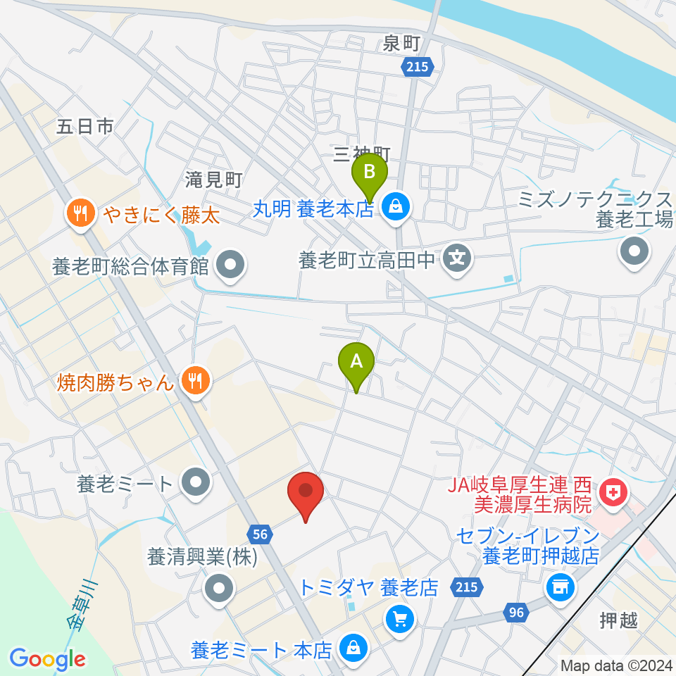 養老町民会館周辺の駐車場・コインパーキング一覧地図