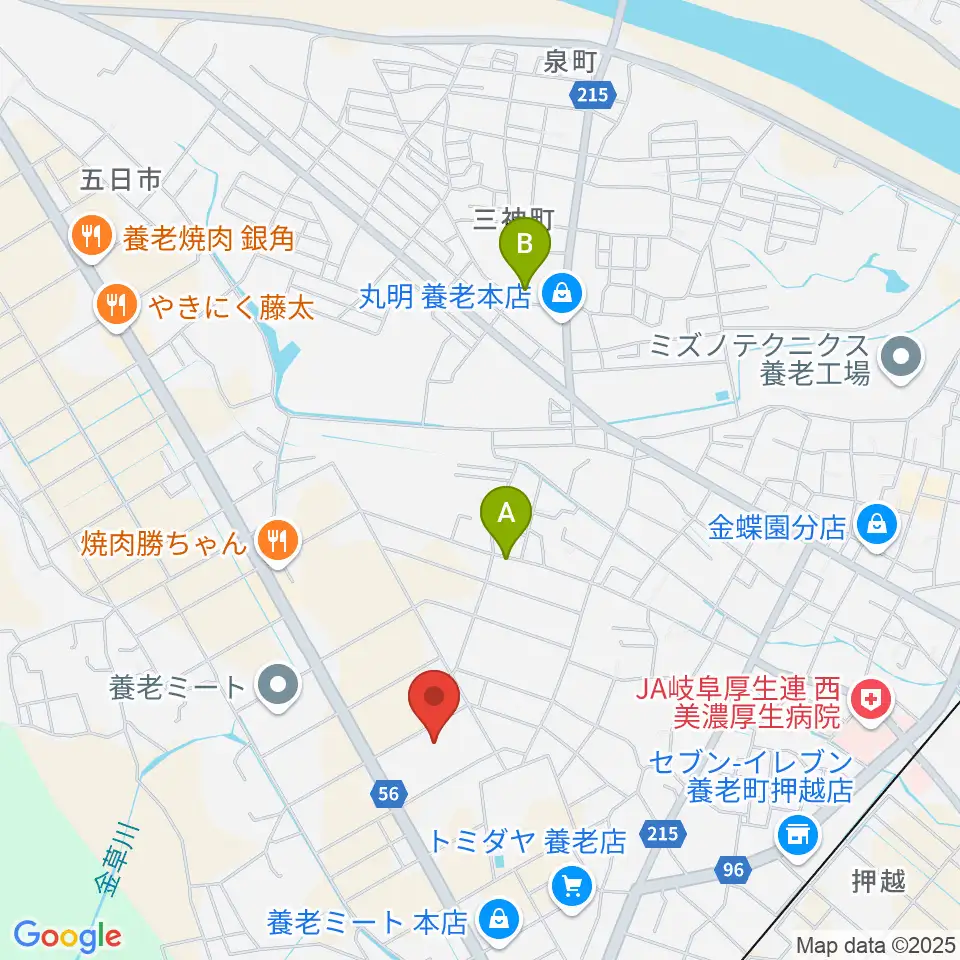 養老町民会館周辺の駐車場・コインパーキング一覧地図