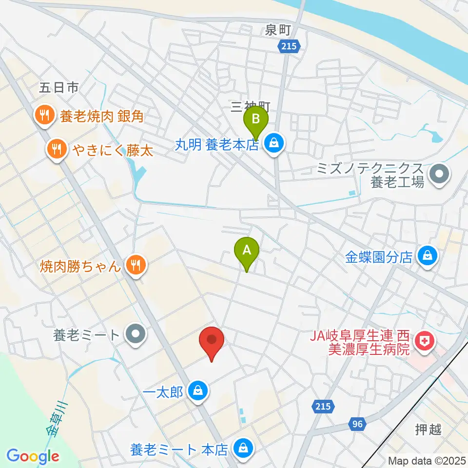 養老町民会館周辺の駐車場・コインパーキング一覧地図