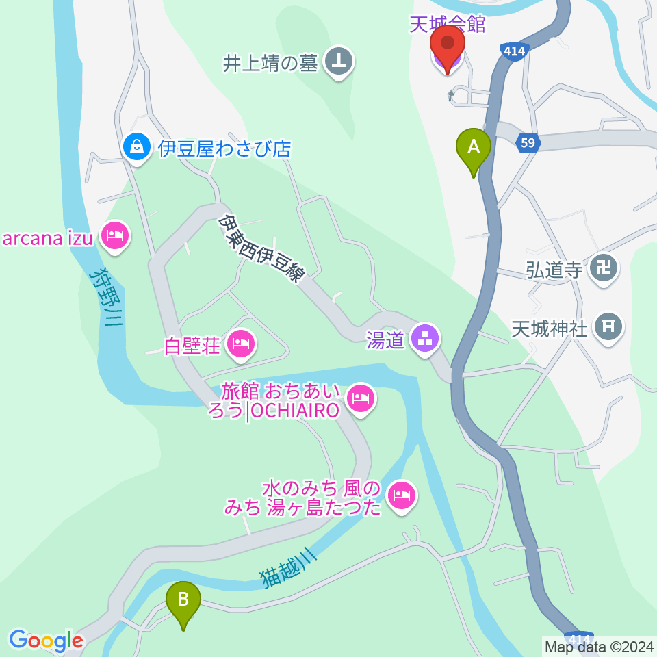 天城会館周辺の駐車場・コインパーキング一覧地図