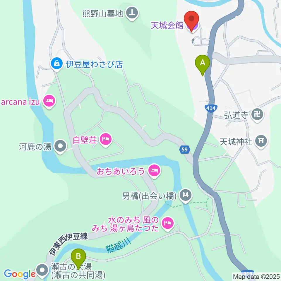 天城会館周辺の駐車場・コインパーキング一覧地図