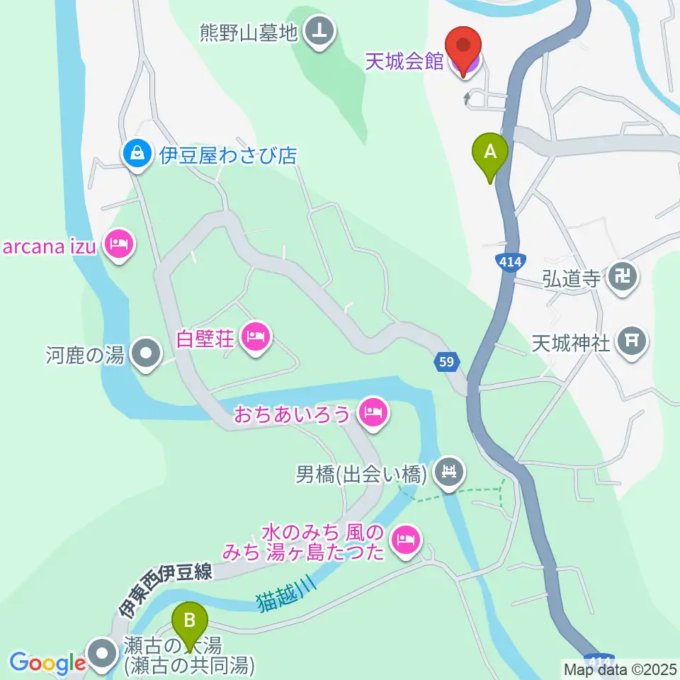 天城会館周辺の駐車場・コインパーキング一覧地図