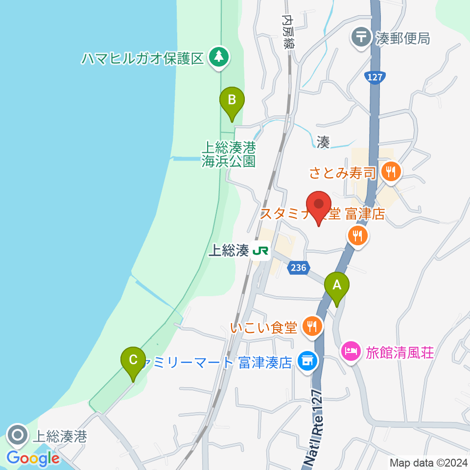 富津市民会館周辺の駐車場・コインパーキング一覧地図