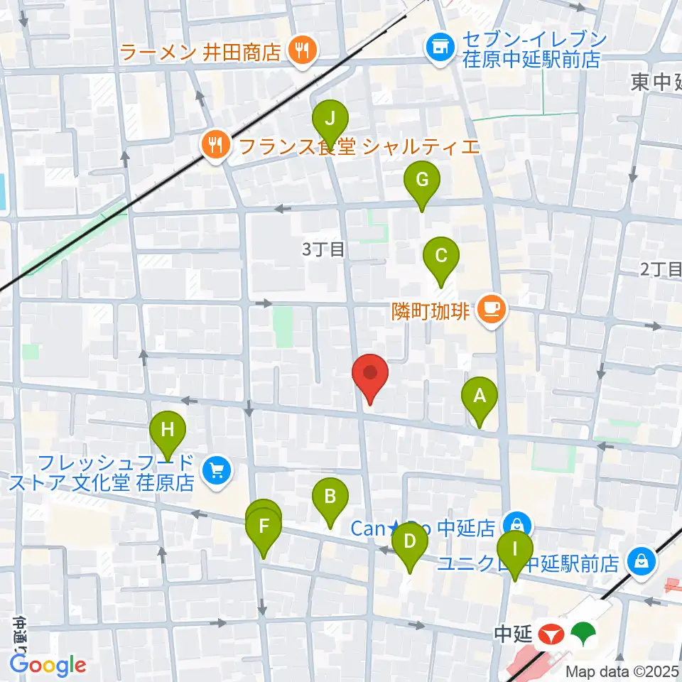 中延アイランドスタジオ周辺の駐車場・コインパーキング一覧地図