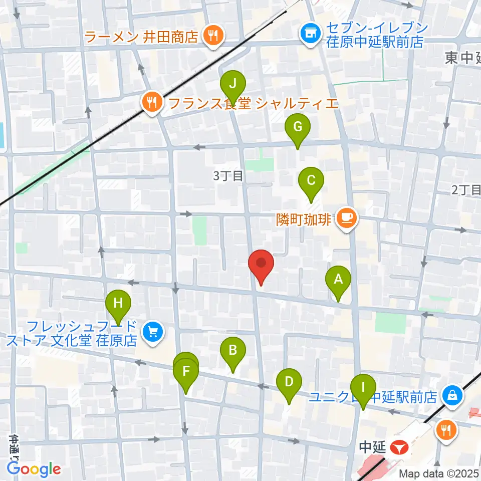 中延アイランドスタジオ周辺の駐車場・コインパーキング一覧地図