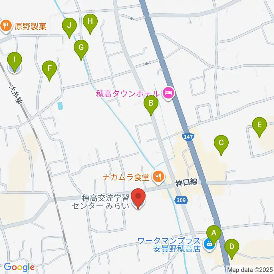 穂高交流学習センターみらい周辺の駐車場・コインパーキング一覧地図