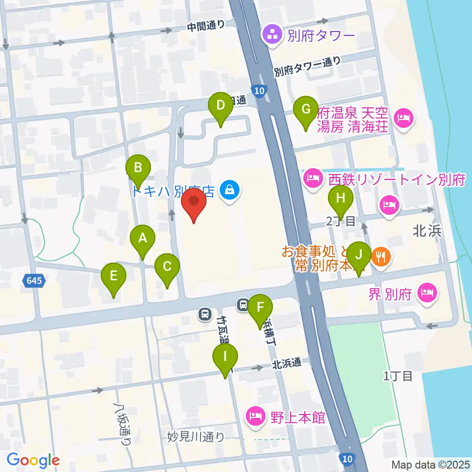 ぶらり劇場別府座周辺の駐車場・コインパーキング一覧地図