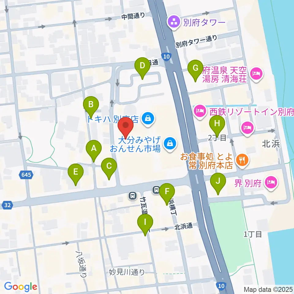 ぶらり劇場別府座周辺の駐車場・コインパーキング一覧地図