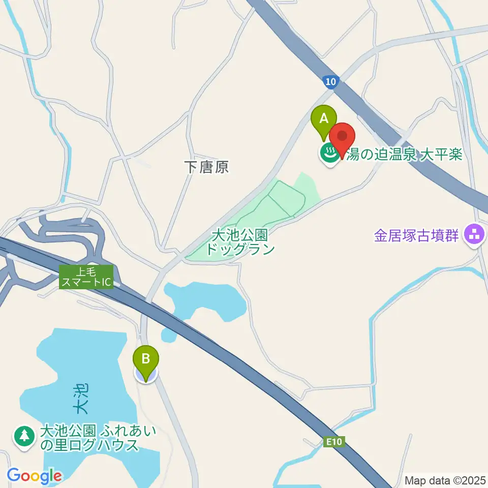 ぶらり劇場大平楽周辺の駐車場・コインパーキング一覧地図