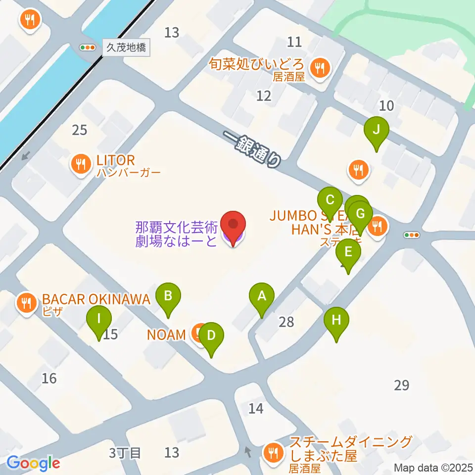那覇文化芸術劇場なはーと周辺の駐車場・コインパーキング一覧地図