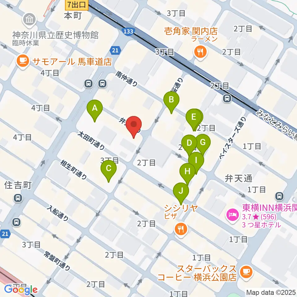 ホムラサウンド横浜スタジオ周辺の駐車場・コインパーキング一覧地図