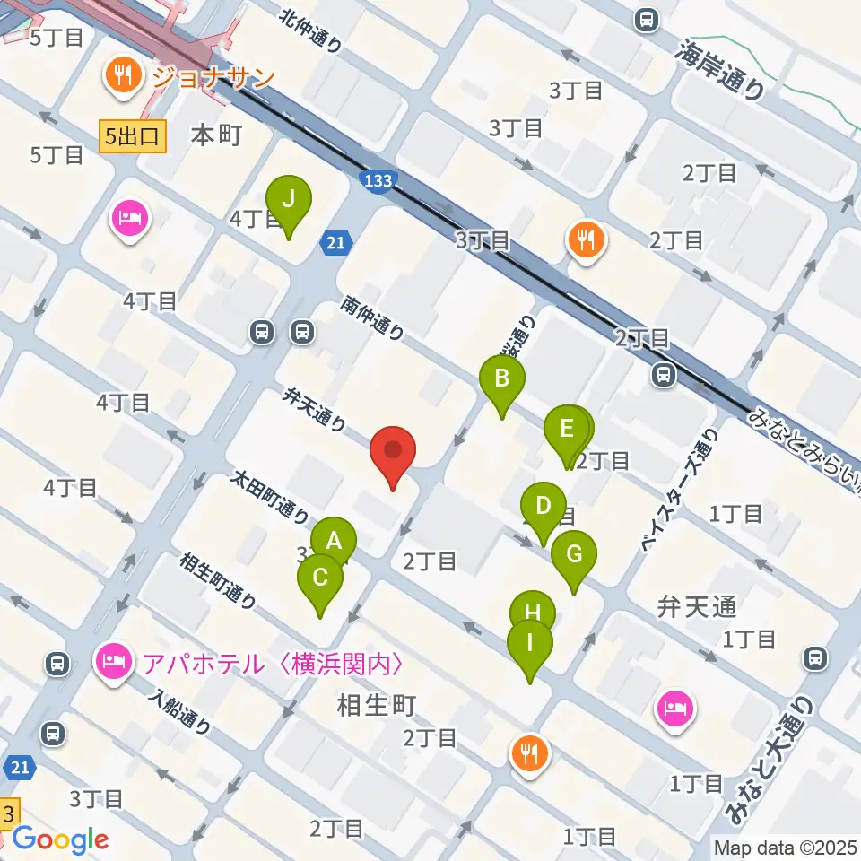 ホムラサウンド横浜スタジオ周辺の駐車場・コインパーキング一覧地図
