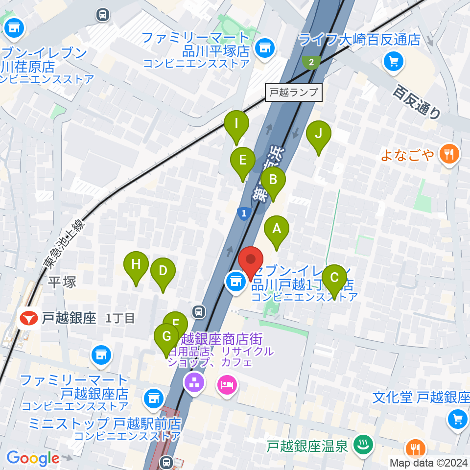 FMしながわ　周辺の駐車場・コインパーキング一覧地図