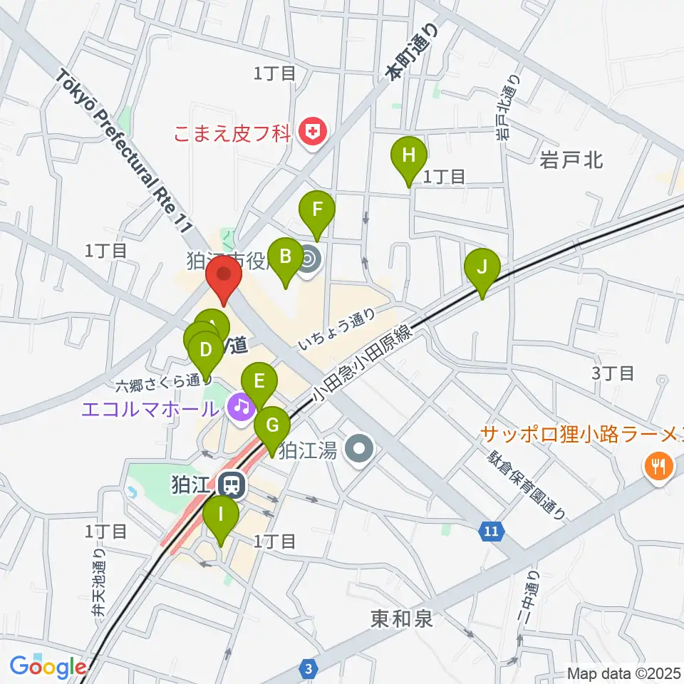 コマラジ 狛江エフエム周辺の駐車場・コインパーキング一覧地図