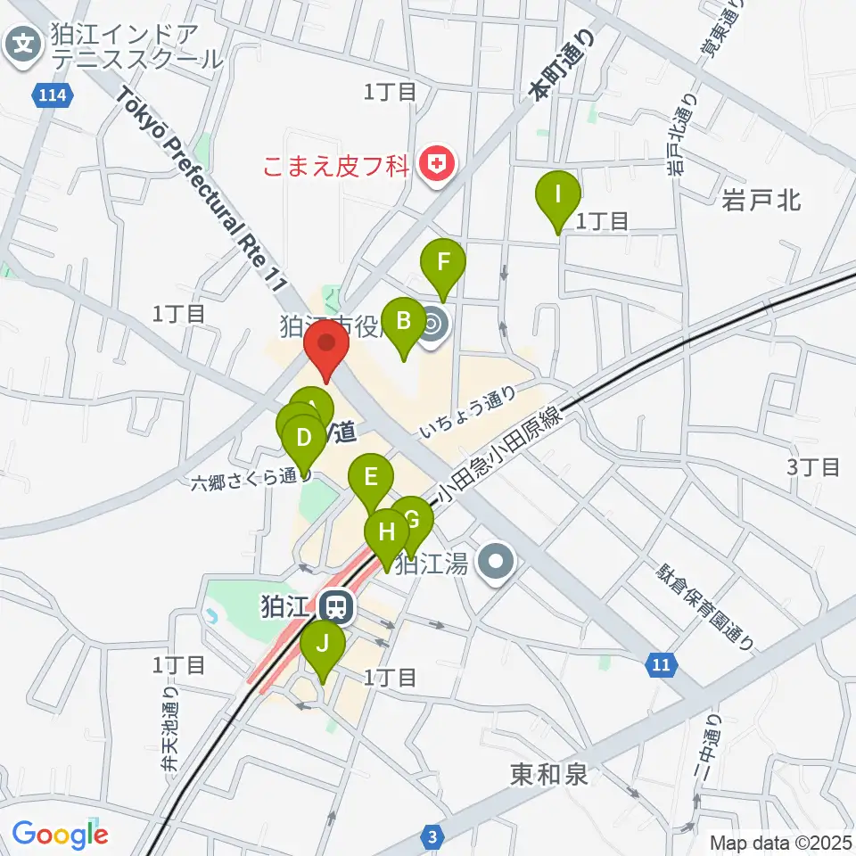 コマラジ 狛江エフエム周辺の駐車場・コインパーキング一覧地図