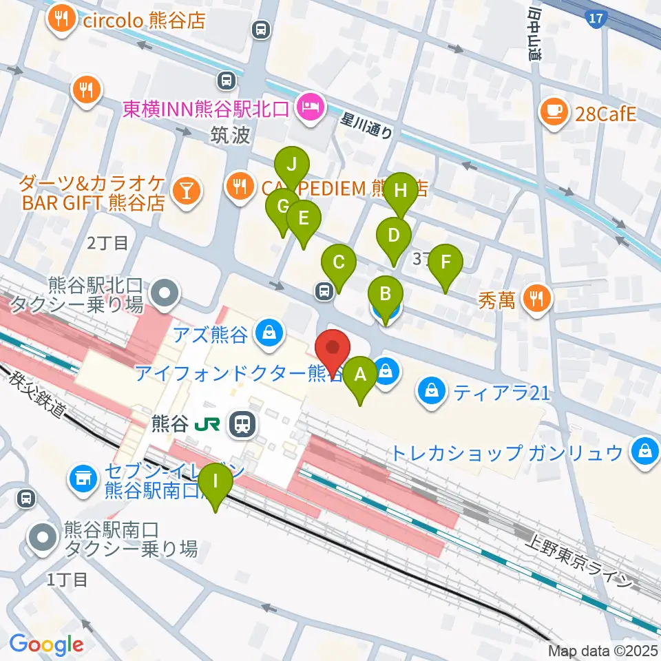 FMクマガヤ周辺の駐車場・コインパーキング一覧地図
