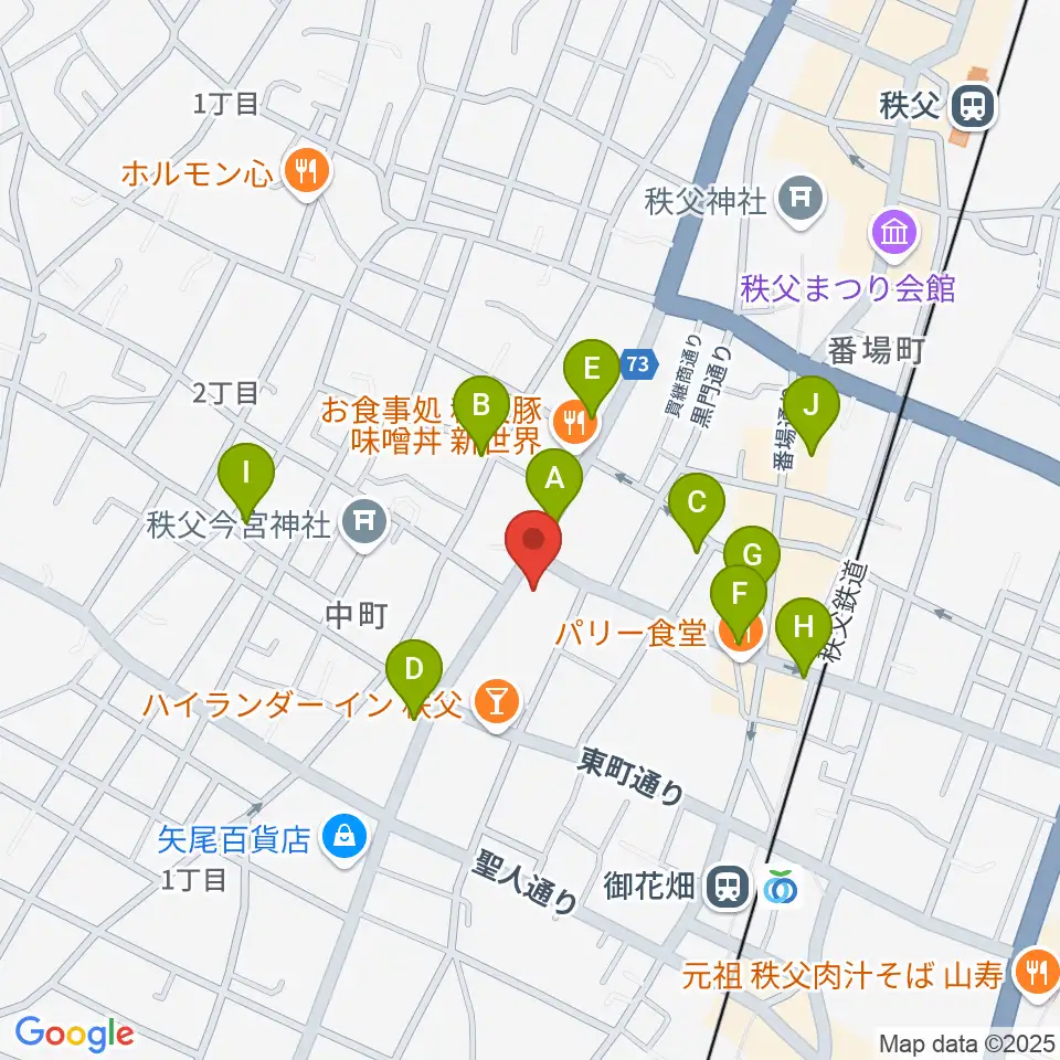 ちちぶエフエム周辺の駐車場・コインパーキング一覧地図
