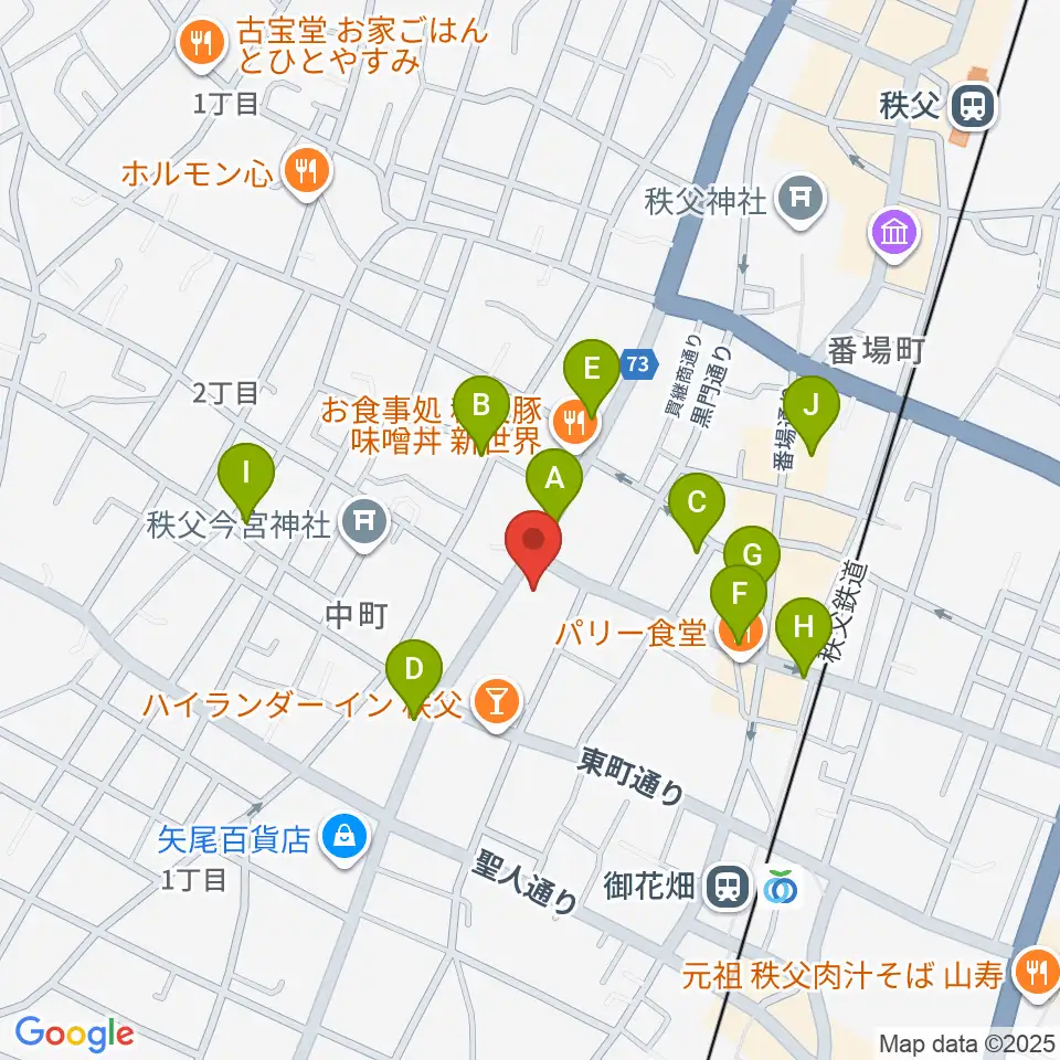 ちちぶエフエム周辺の駐車場・コインパーキング一覧地図