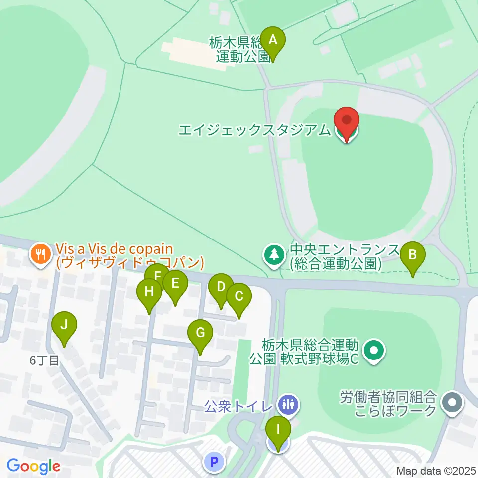 エイジェックスタジアム周辺の駐車場・コインパーキング一覧地図