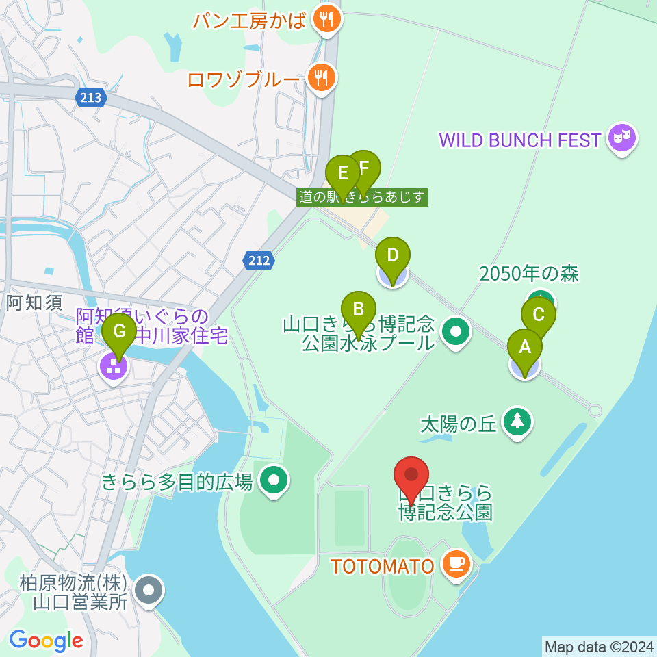 やまぐち富士商ドーム周辺の駐車場・コインパーキング一覧地図