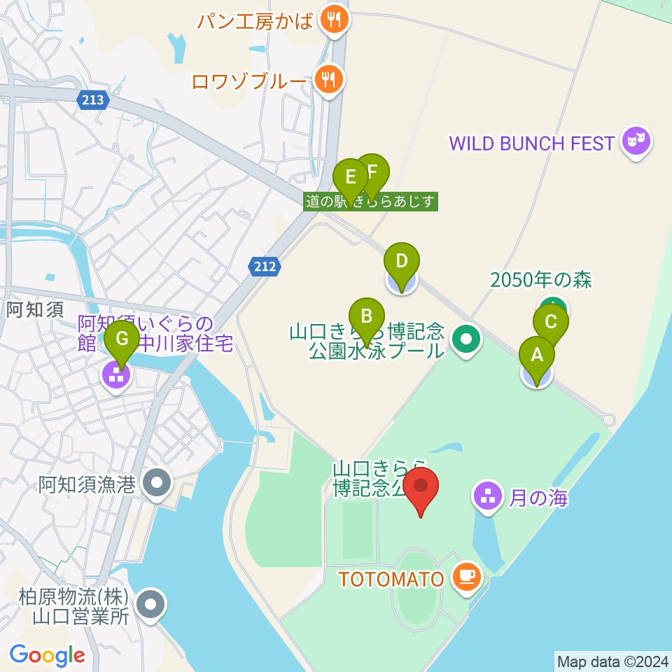 やまぐち富士商ドーム周辺の駐車場・コインパーキング一覧地図