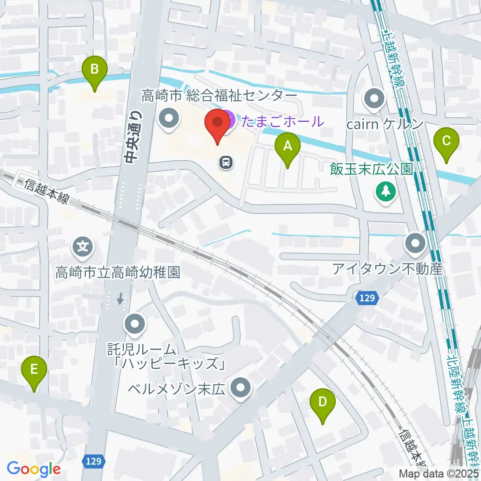 高崎市総合福祉センター周辺の駐車場・コインパーキング一覧地図