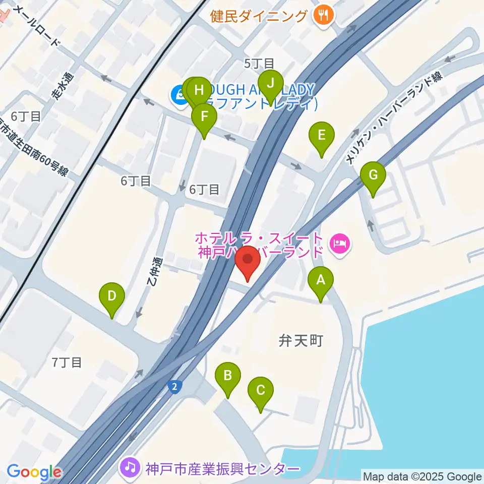 Ｗメリケン波止場周辺の駐車場・コインパーキング一覧地図