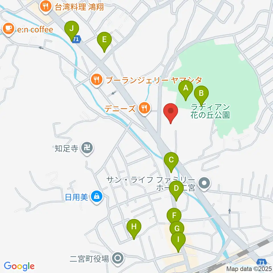 二宮町生涯学習センターラディアン周辺の駐車場・コインパーキング一覧地図