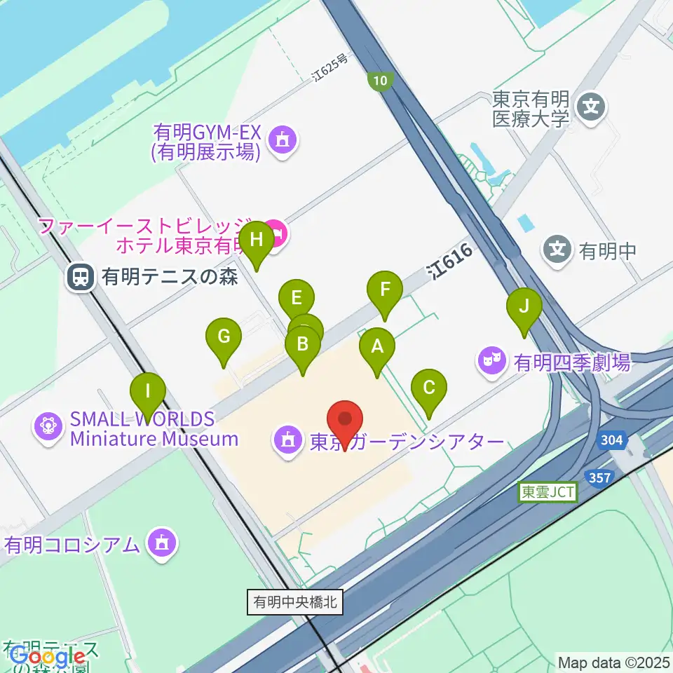 島村楽器 有明ガーデン店周辺の駐車場・コインパーキング一覧地図