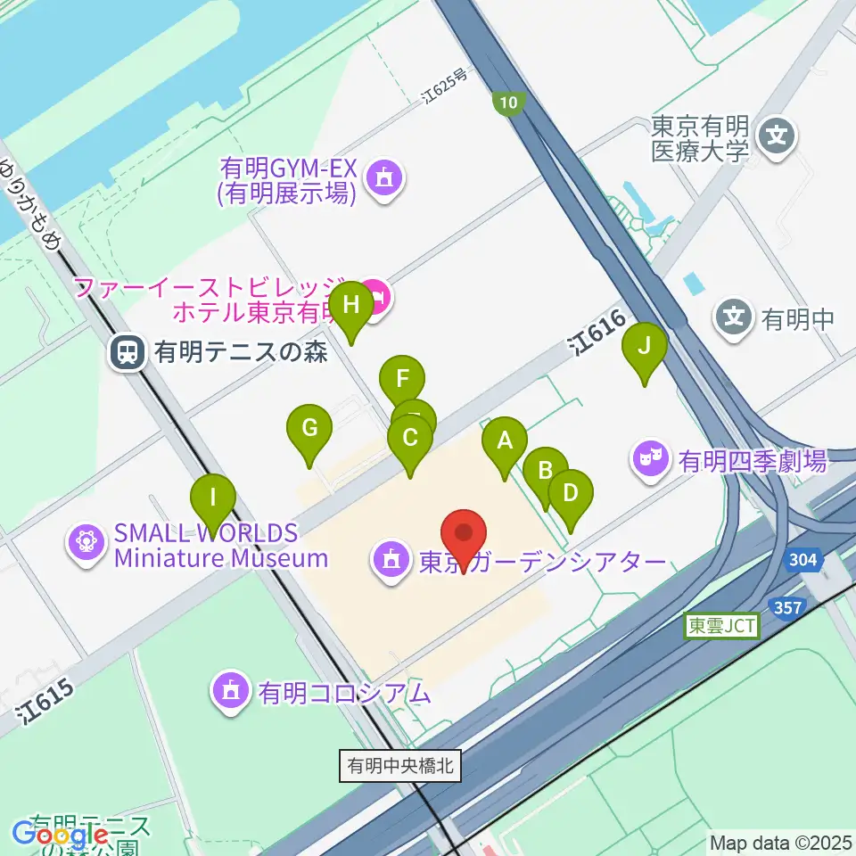 島村楽器 有明ガーデン店周辺の駐車場・コインパーキング一覧地図