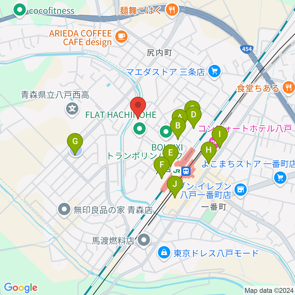 フラット八戸周辺の駐車場・コインパーキング一覧地図