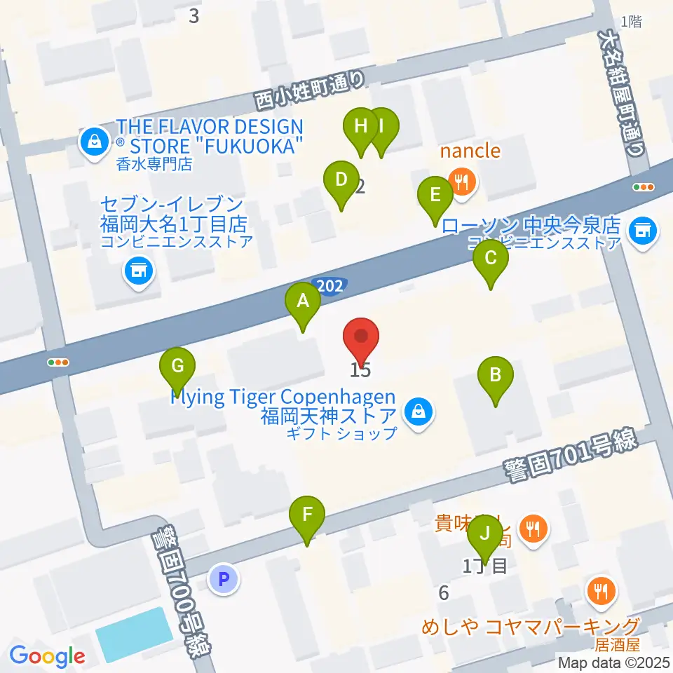 キノシネマ天神周辺の駐車場・コインパーキング一覧地図