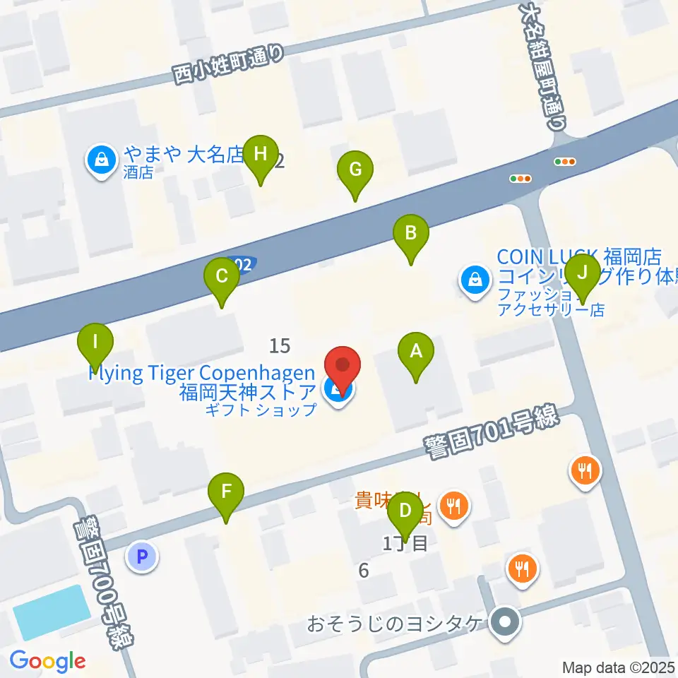 キノシネマ天神周辺の駐車場・コインパーキング一覧地図