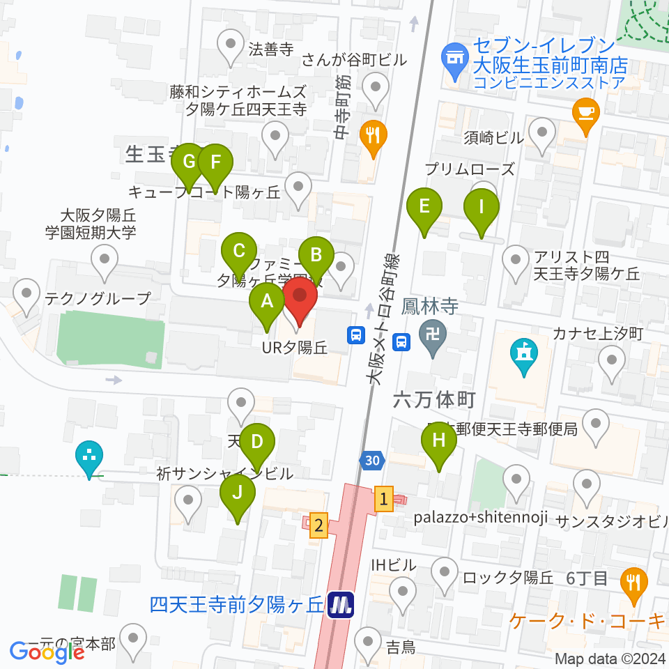天王寺区民センター周辺の駐車場・コインパーキング一覧地図